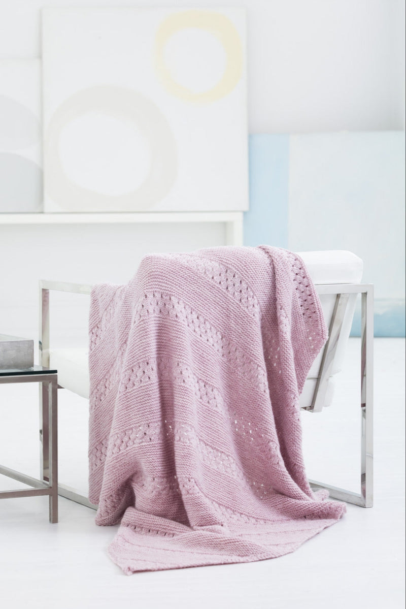 Sweet Eyelet Afghan (Knit) – Lion Brand Yarn - Main Image