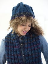 Classic Ribbed Hat And Scarf (Knit) thumbnail