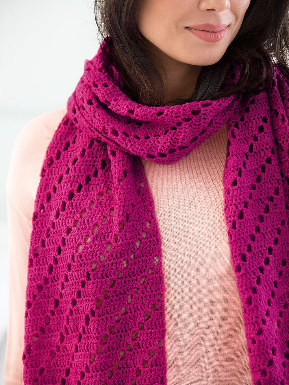 Diagonal Eyelets Shawl (Crochet) - Version 2 – Lion Brand Yarn