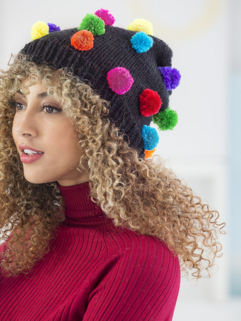 Pom Pom Knit Hat – Lion Brand Yarn