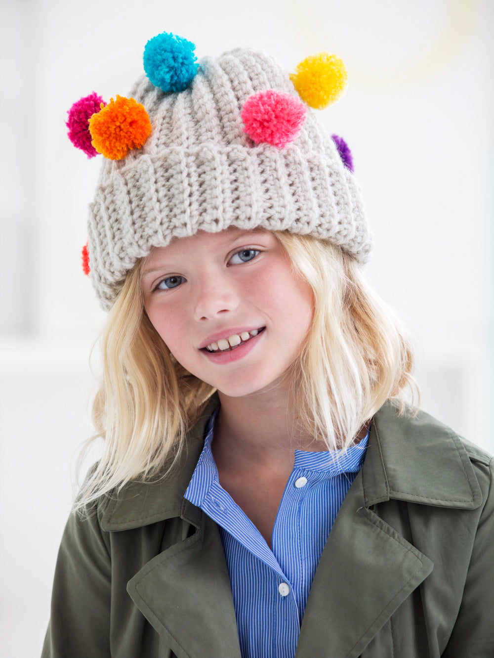 Pom-Pom (Crochet) Hat Plainfield Yarn Brand Lion –