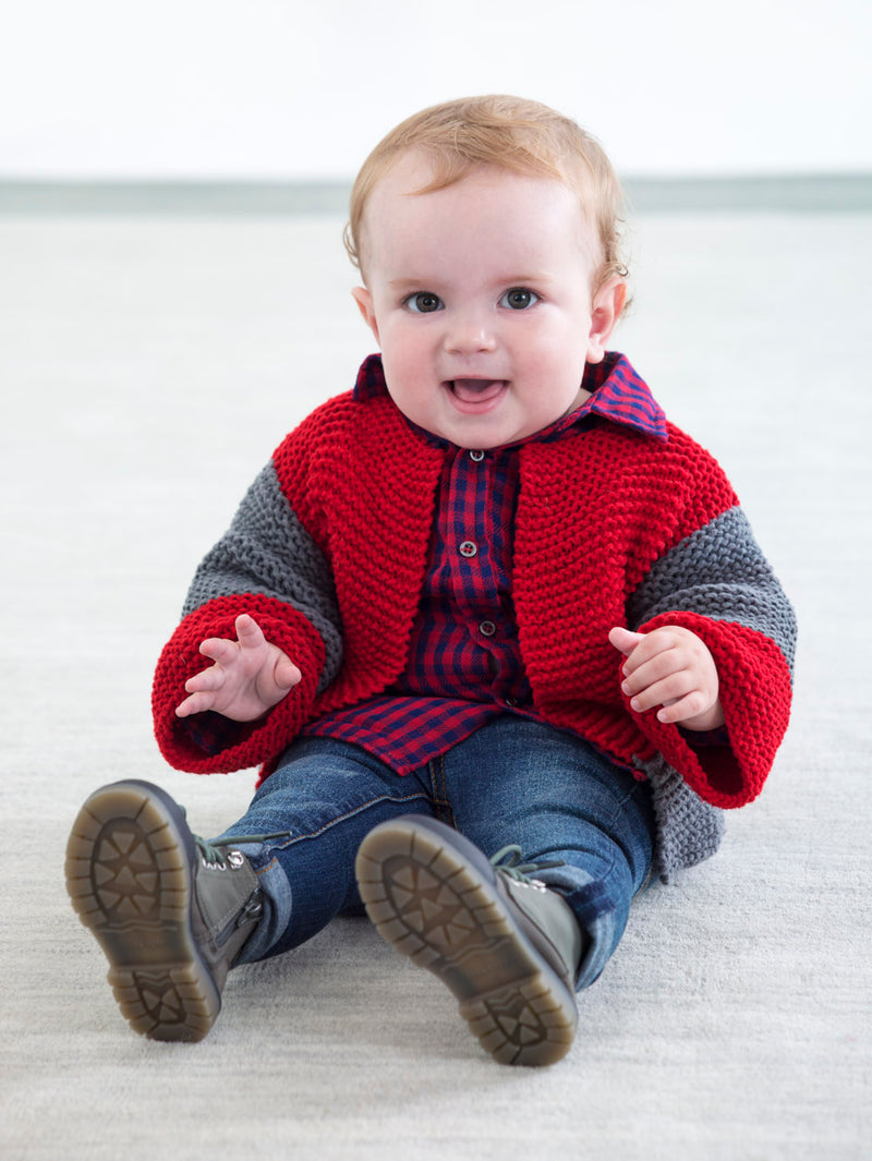 Two Color Baby Cardigan (Knit)