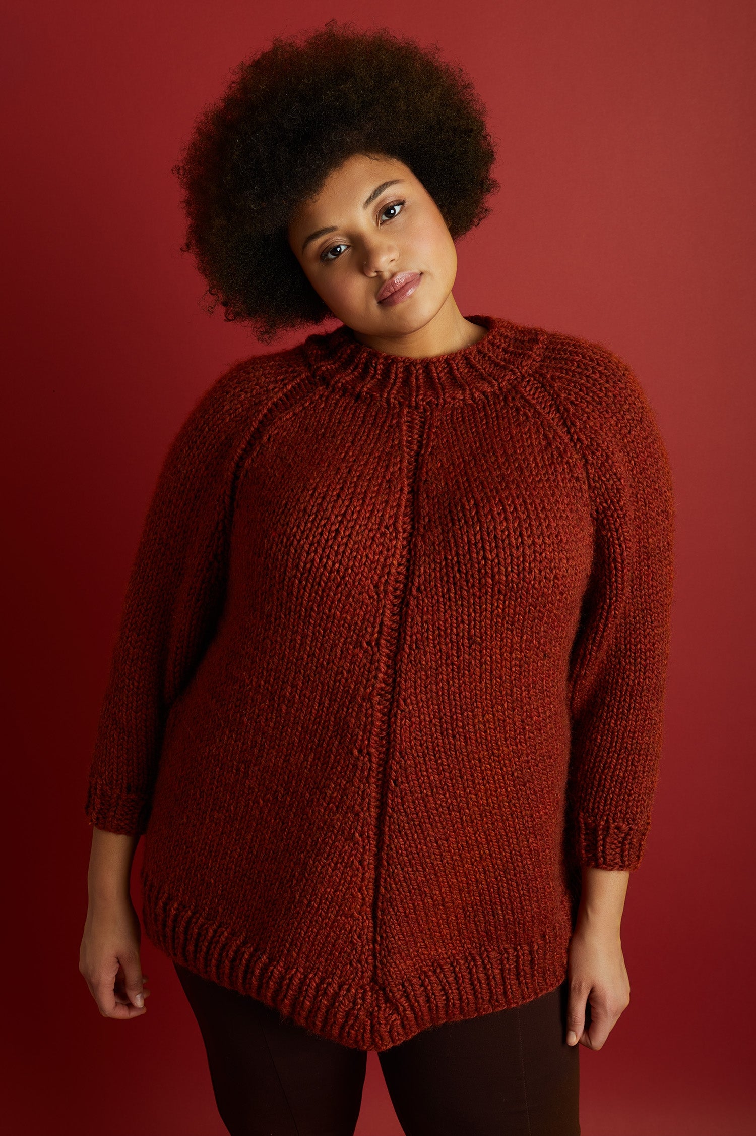Exaggerated Raglan Pullover (Knit) – Lion Brand Yarn