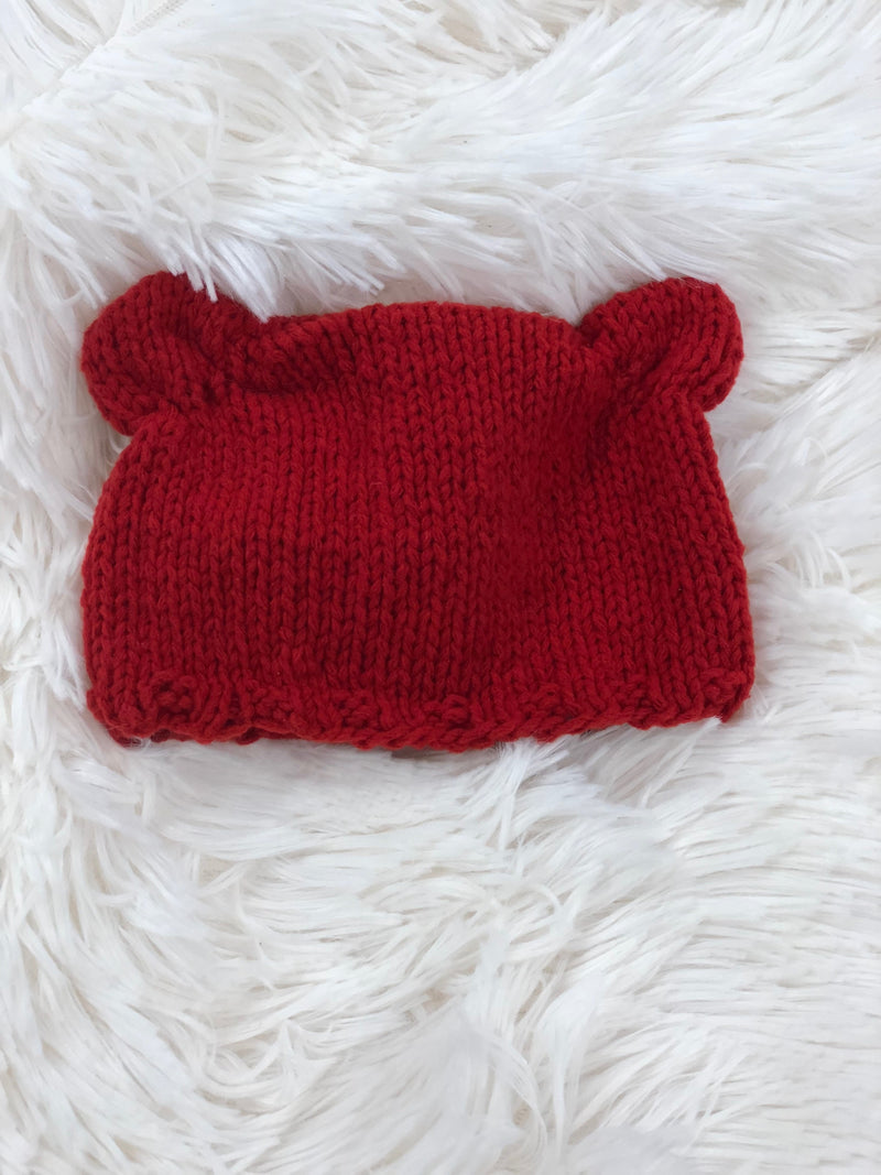 Preemie Knit Hat With Ears
