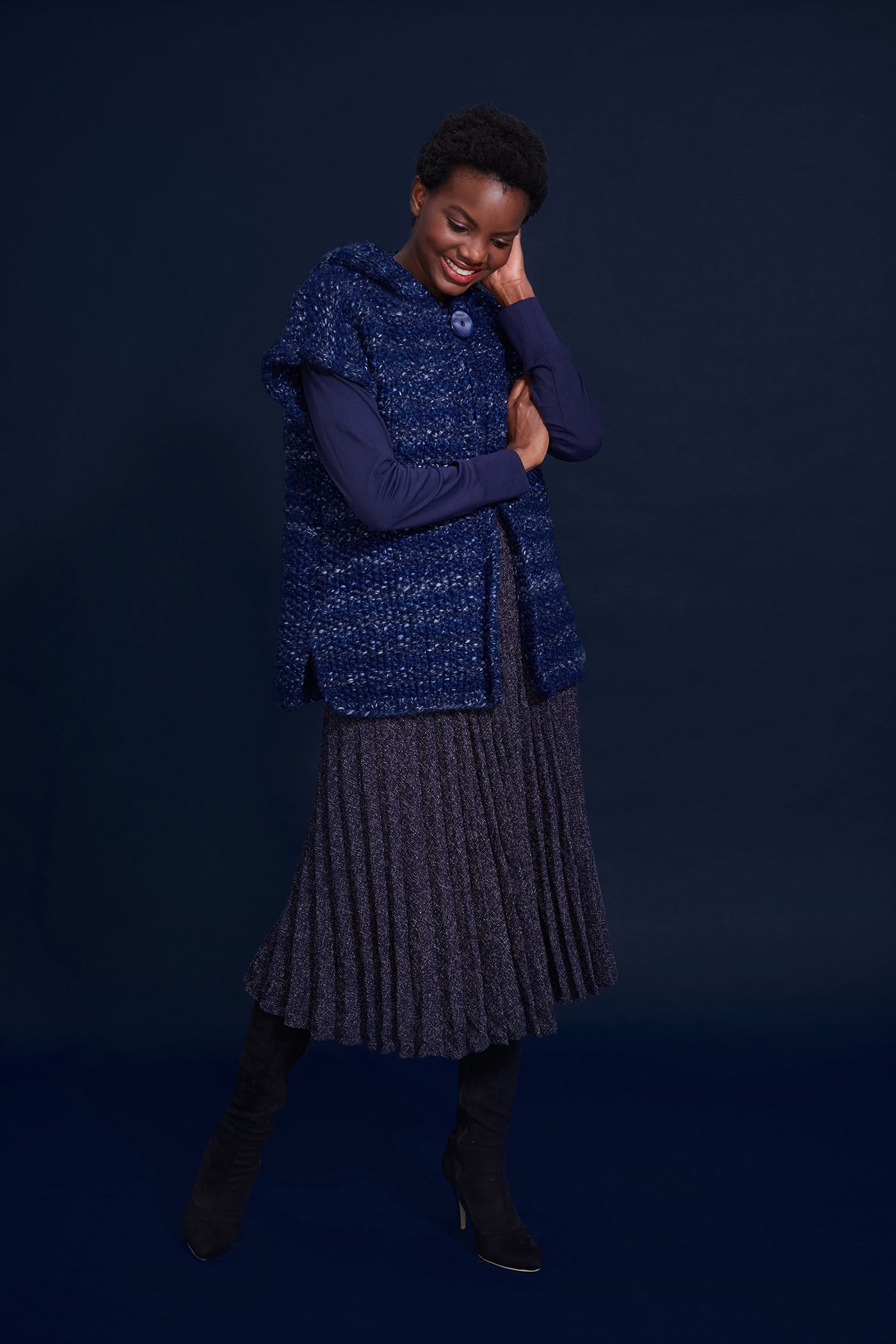 Midnight Sun Hooded Vest (Knit) – Lion Brand Yarn