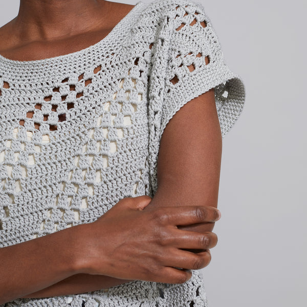 Diagonal Eyelet Top (Crochet) – Lion Brand Yarn