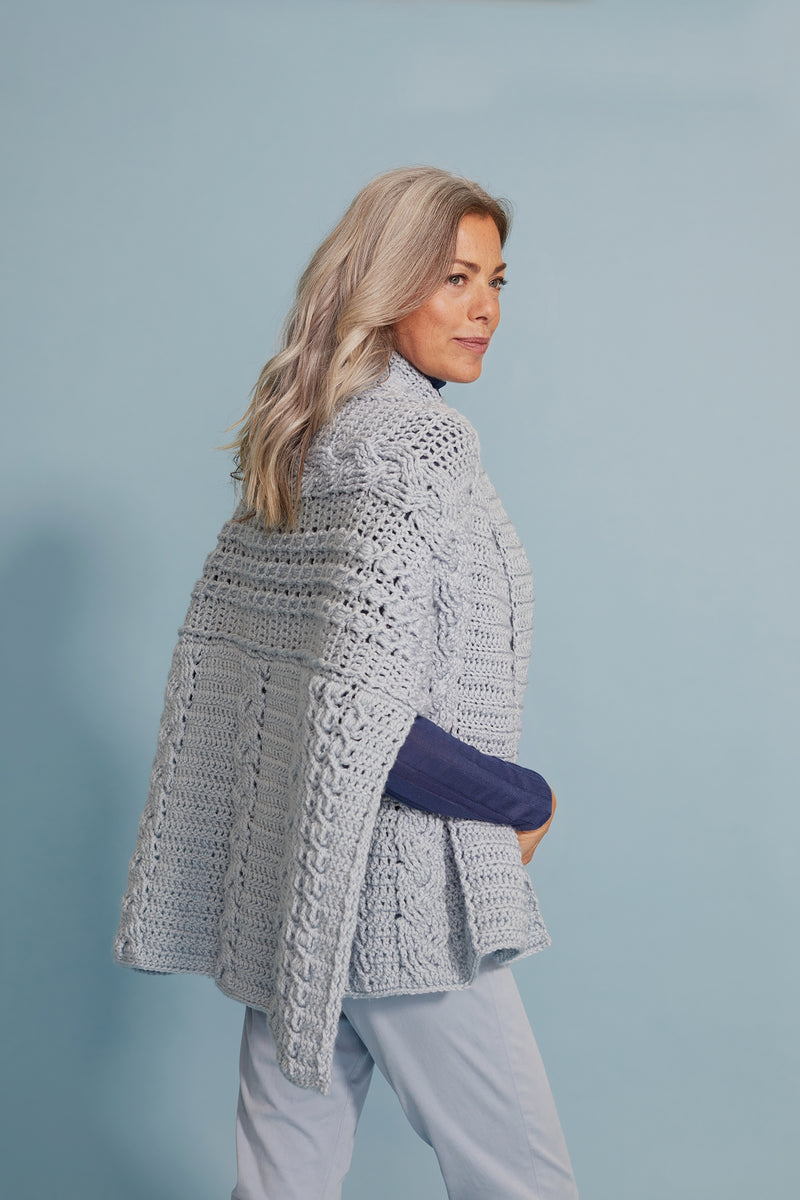Evelina Cabled Wrap (Crochet)