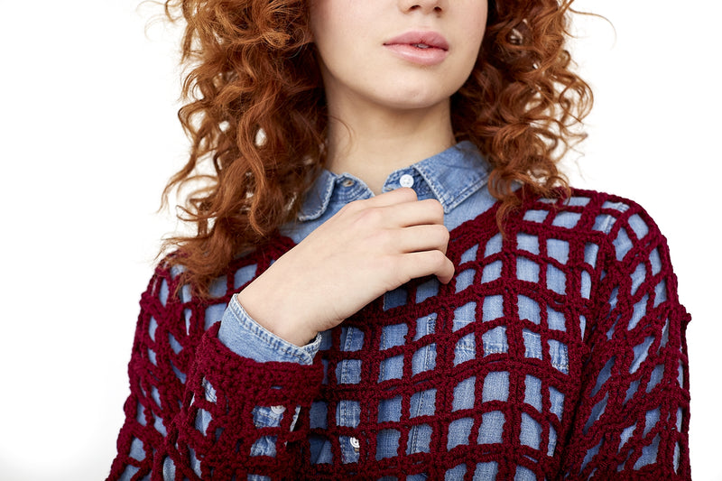Windowpane Pullover (Crochet)