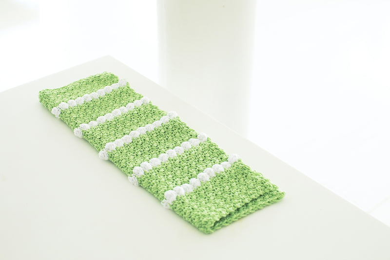 Contrast Cluster Stripe Dish Towel (Crochet)