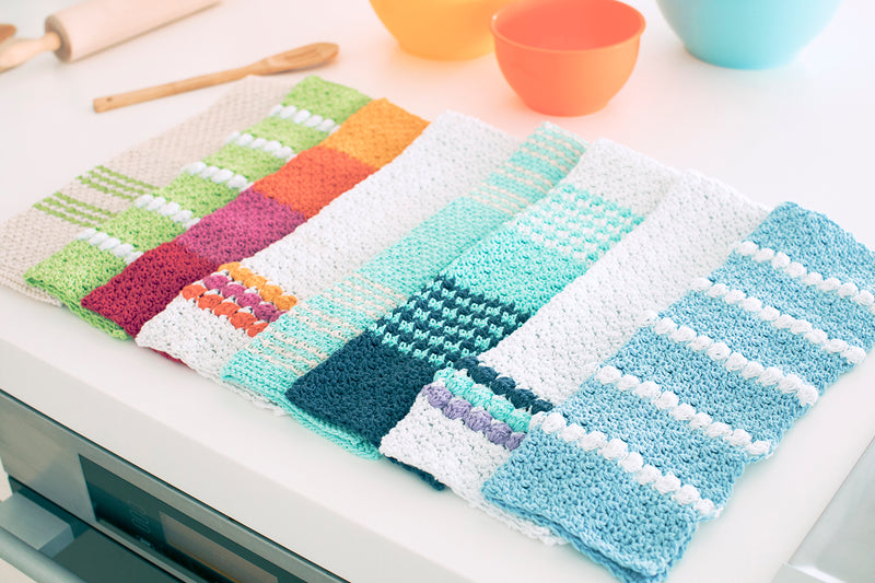 Cluster Stripe Dish Towel (Crochet)