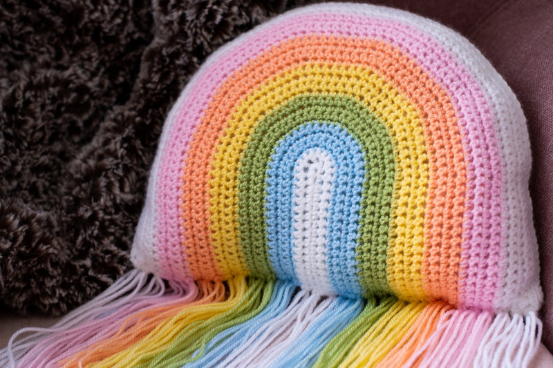 Rainbow Pillow (Crochet) - Version 1
