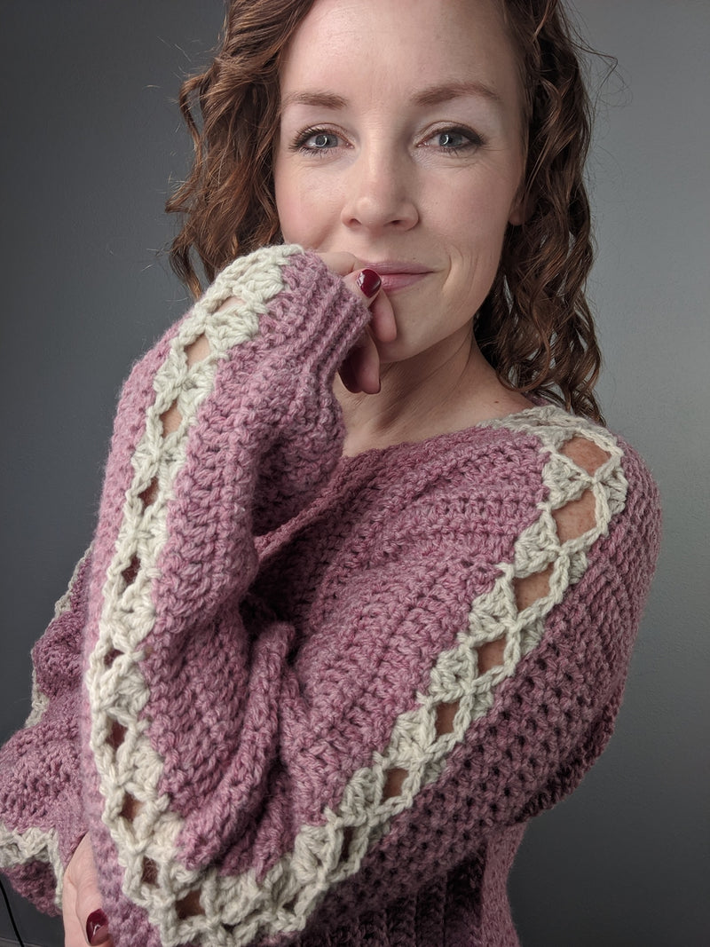 Statement Sleeve Sweater (Crochet) - Version 1