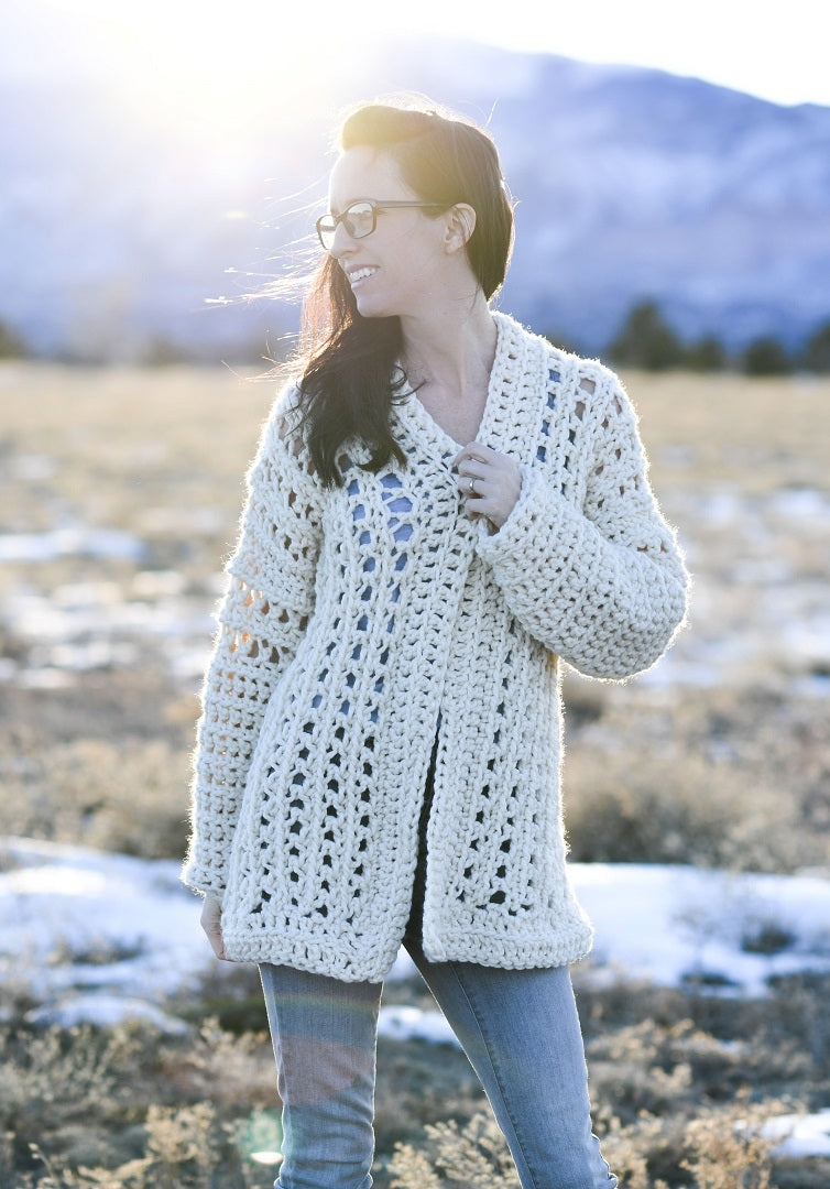 Crochet Kit - Light Snow Oversized Cardi
