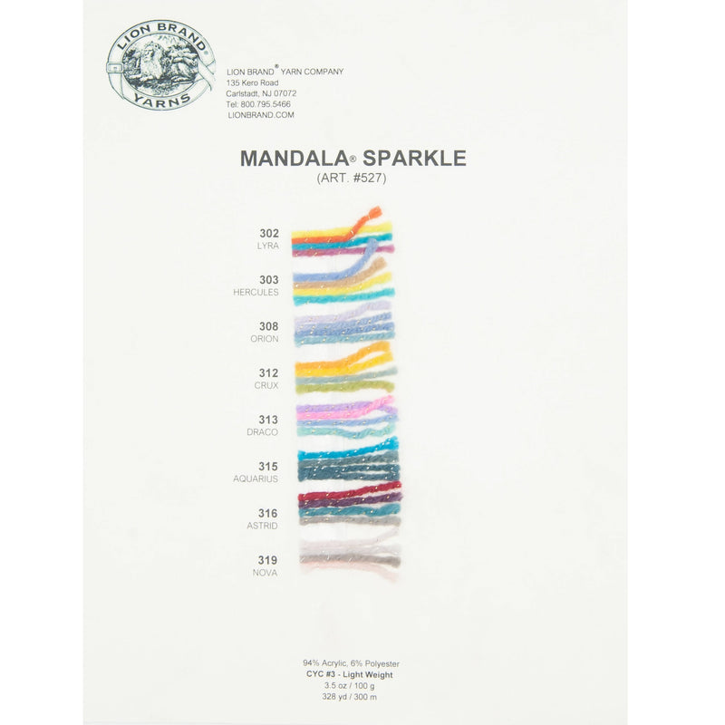 Mandala® Sparkle Yarn Color Card