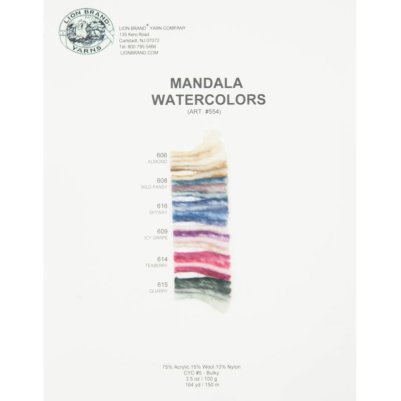 Mandala® Watercolor Yarn Color Card