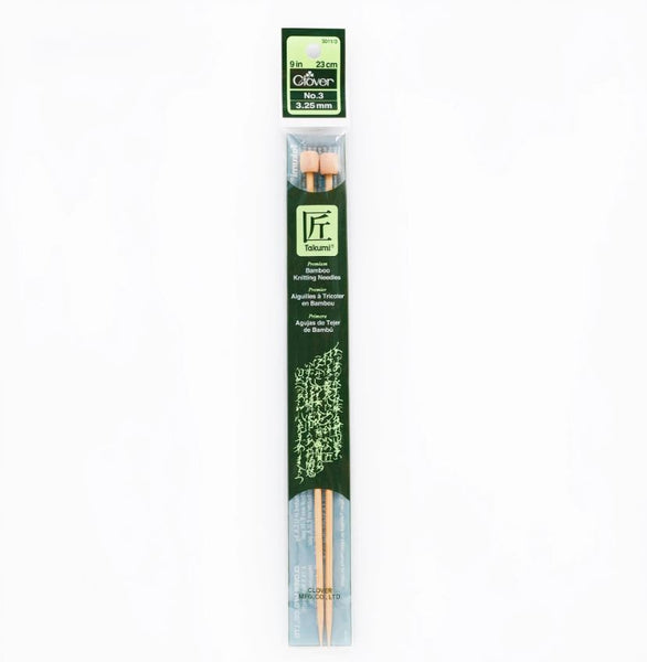 Clover Takumi Premium Bamboo Single Point Knitting Needles, No 10 6.0 Mm 9" | UK