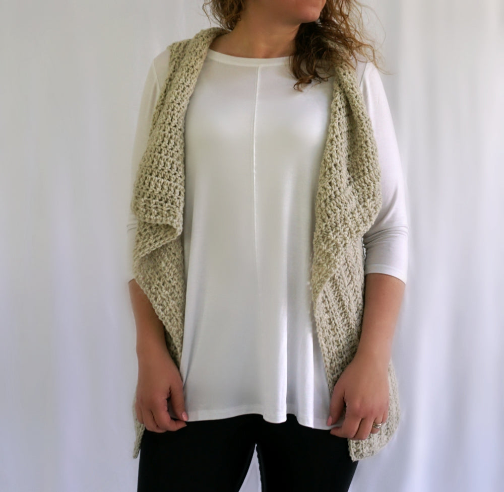 Crochet Kit - Simple Waterfall Vest – Lion Brand Yarn