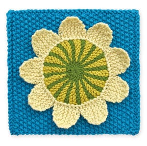 Knit Floral Block: Seventies Daisy