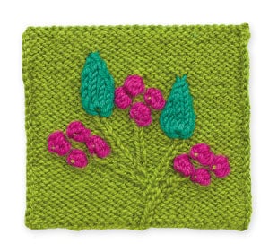 Knit Floral Block: Bobble Blossom