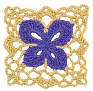 Crochet Floral Block: Butterfly Square