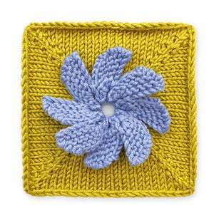 Knit Floral Block: Forget Me Not