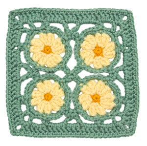 Crochet Floral Block: Primrose Square
