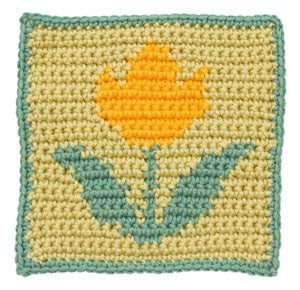 Crochet Floral Block: Tulip Square