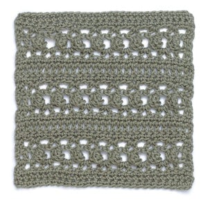 Crochet Block: Lacy Stripes
