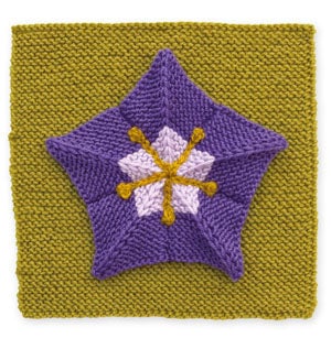 Knit Floral Block: Star Flower