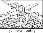 Yarn Over, when purling